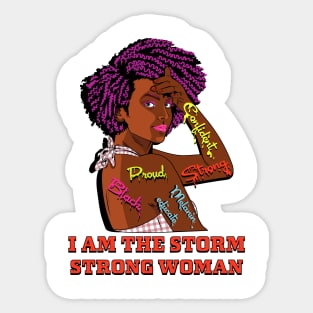 I Am The Storm Strong African Woman Black History Month Sticker